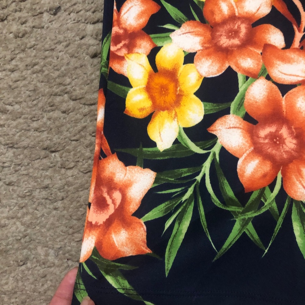 DNA couture Navy One-Shoulder Floral Bodycon Dress with Orange BloomsSize M - Picture 5 of 11